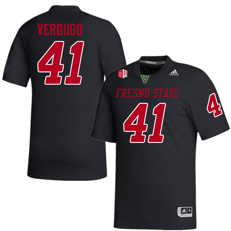 Men #41 Nick Verdugo Fresno State Bulldogs College Football Jerseys Stitched-Black